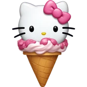 Hello kitty with ice cream sticker