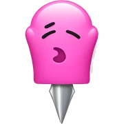 Pink push pin sticker
