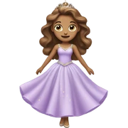 Dancing Princess in lilac dress with tiara with Brown hair sticker