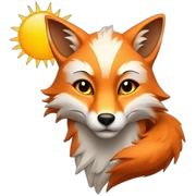 Fox + sun sticker