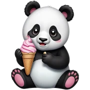 Panda eating ice cream sticker