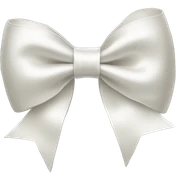 white satin bow sticker