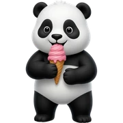 Panda eating ice cream sticker