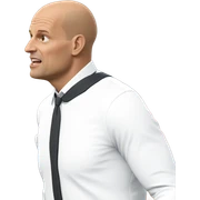 bald man in white shirt sticker