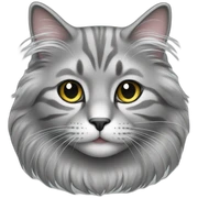 Gray, longhair cat sticker