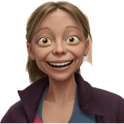 smiling girl in eerie setting sticker