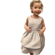 smiling girl in indoor dress sticker