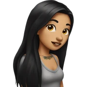 Girl with long black hair and tattoos  sticker