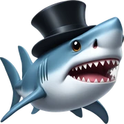 Shark with a top hat sticker
