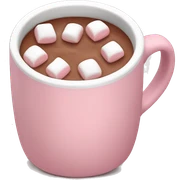 Light Pink mug of hot chocolate with marshmallows  sticker