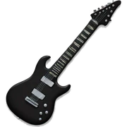 Black metal electric guitar sticker