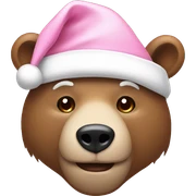 bear with light pink santa hat sticker