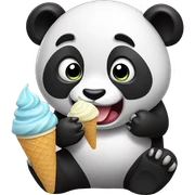 Panda eating ice cream sticker