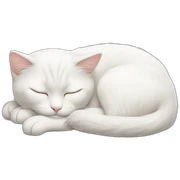 white cat sleeping sticker