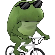 bufo riding a bike sticker
