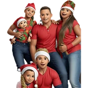 festive boys by the tree sticker