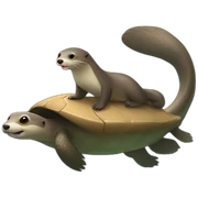 Loutre sur tortue sticker