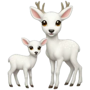 white deer family sticker