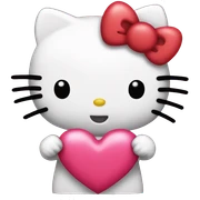 hello kitty with heart sticker