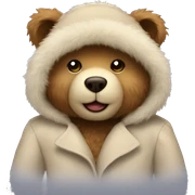 Teddy bear with coat fluffy sticker