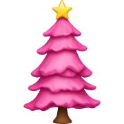 Pink Christmas tree sticker