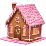 Broken pink gingerbread house sticker