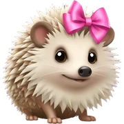 hedgehog with a pink bow sticker