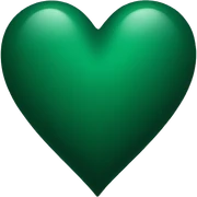 Dark Green heart sticker