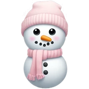 Cute white and light pink snowman sticker