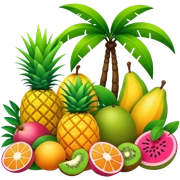 tropical jungle fruit landscape sticker