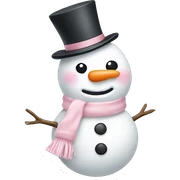 Cute white and light pink snowman sticker