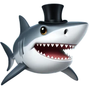 Shark with a top hat sticker