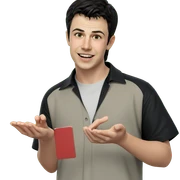 smiling boy in black shirt sticker