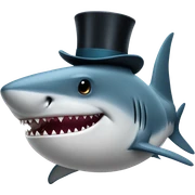 Shark with a top hat sticker