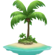 Single tropical island with turquoise water sticker