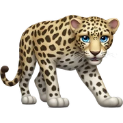 blue eyed leopard, ferocious full body sticker
