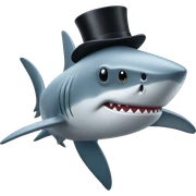 Shark with a top hat sticker