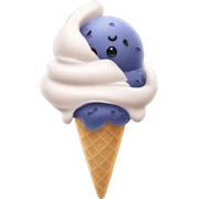 Blueberry ice cream sticker