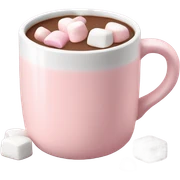 Light Pink mug of hot chocolate with marshmallows  sticker
