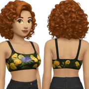 Rousse foncé crop top vert sticker