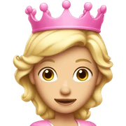 Blond Princess with pink crown sticker