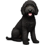 Black golden doodle   sticker