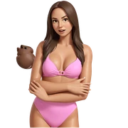 girl in brown swimsuit attire sticker