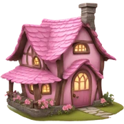 Pink fairy cottage sticker