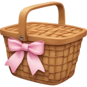 Picnic  basket in light pink bow sticker