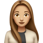 Beautiful woman, straight long light brown hair, brown eyes, cozy sticker