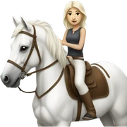 Girl riding white horse sticker