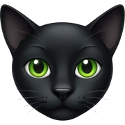 Black cat with green eyes sticker
