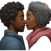 Black couple kissing sticker