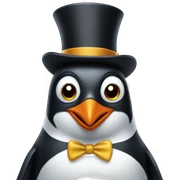 Penguin with a top hat sticker
